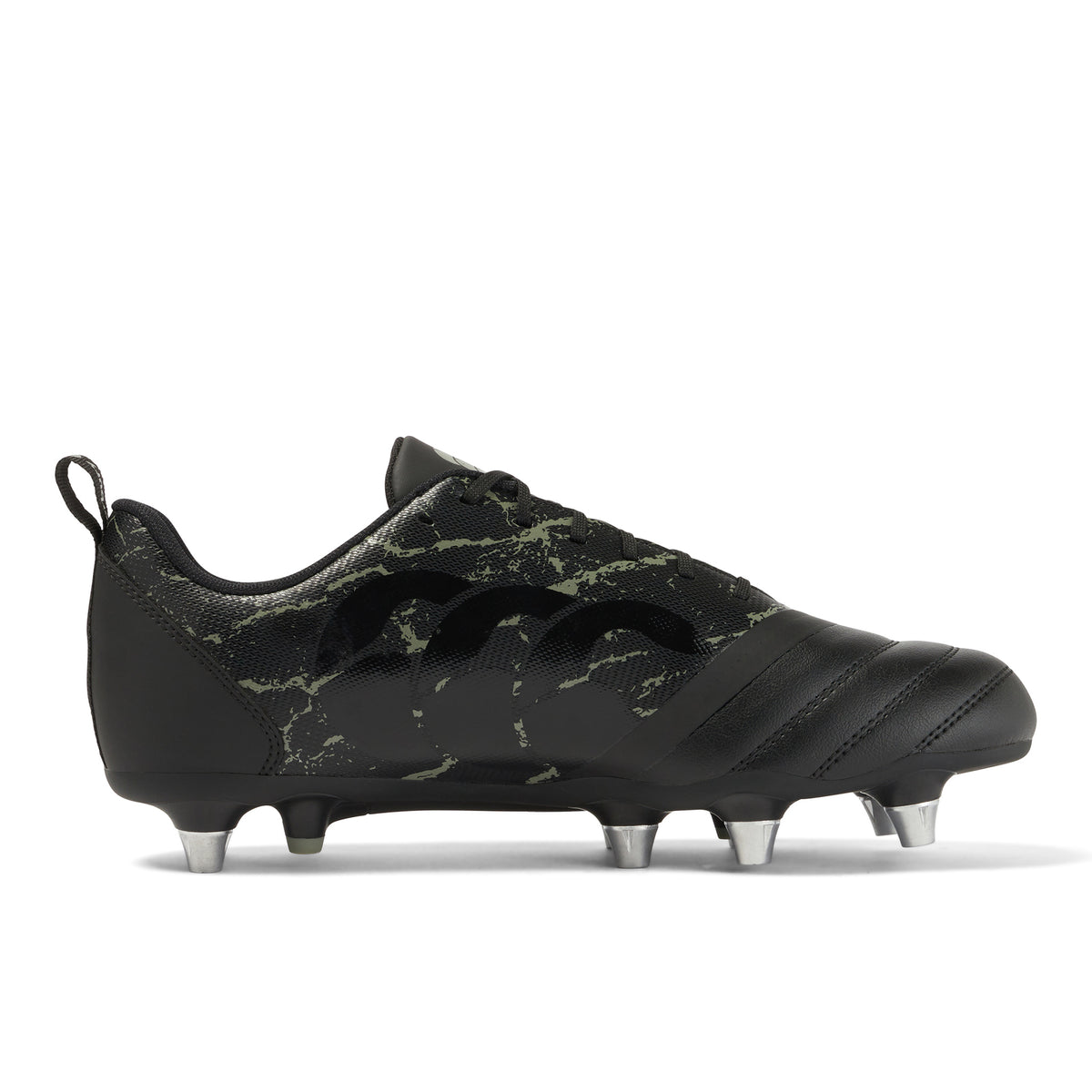 Canterbury Stampede Team Soft Ground Rugby Boots: Black/Grey