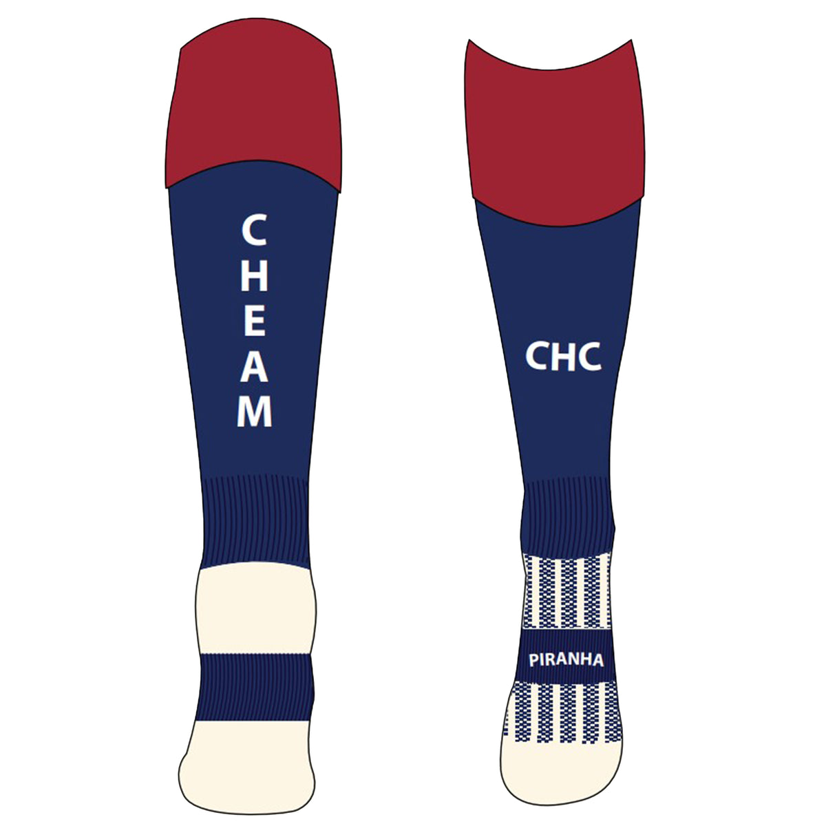 Cheam HC 23 Home Socks: Navy / Maroon