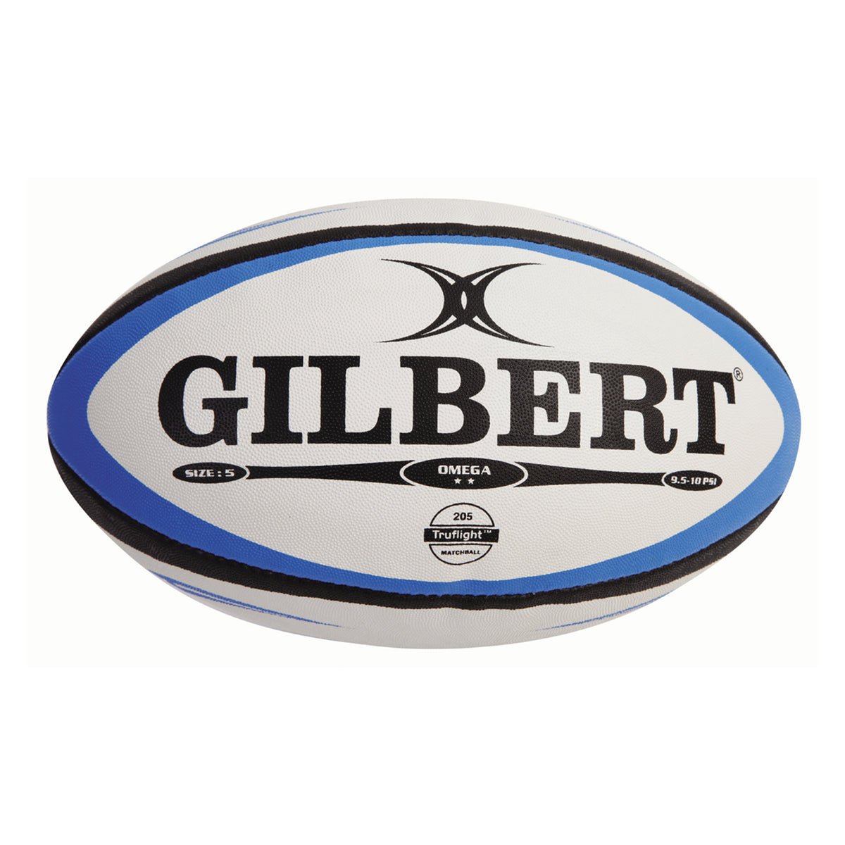 Gilbert Omega Match Rugby Ball: Blue/Black