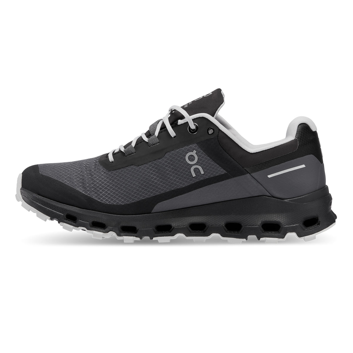On Cloudvista Waterproof Womens Trail Shoes: Eclipse/Black