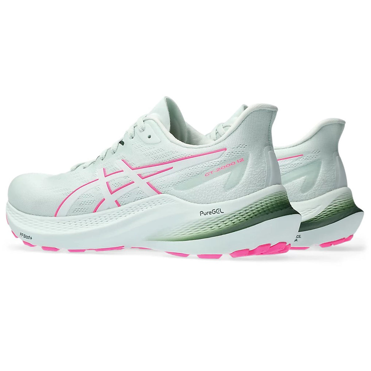 Asics GT 2000 12 Womens Running Shoes: Pure Aqua/White