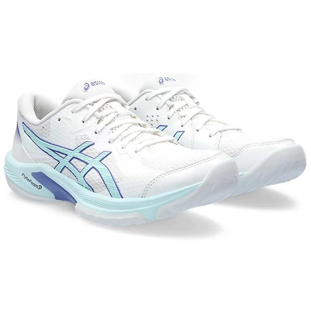 Asics Gel Beyond FF Womens Court Shoes: White/Aquamarine