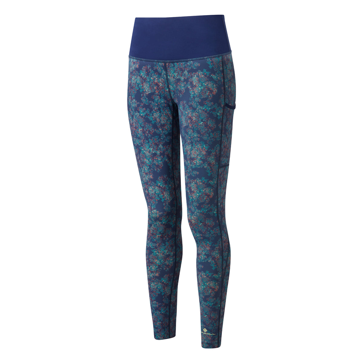 Ronhill Womens Life Tights: Deep Blue/MicroFloral